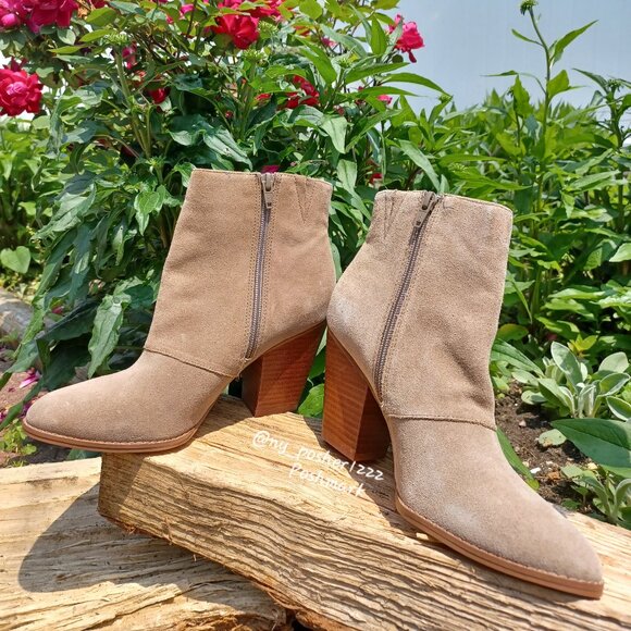 ＡＬＤＯ Tan Fringe Suede Booties - Picture 3 of 8